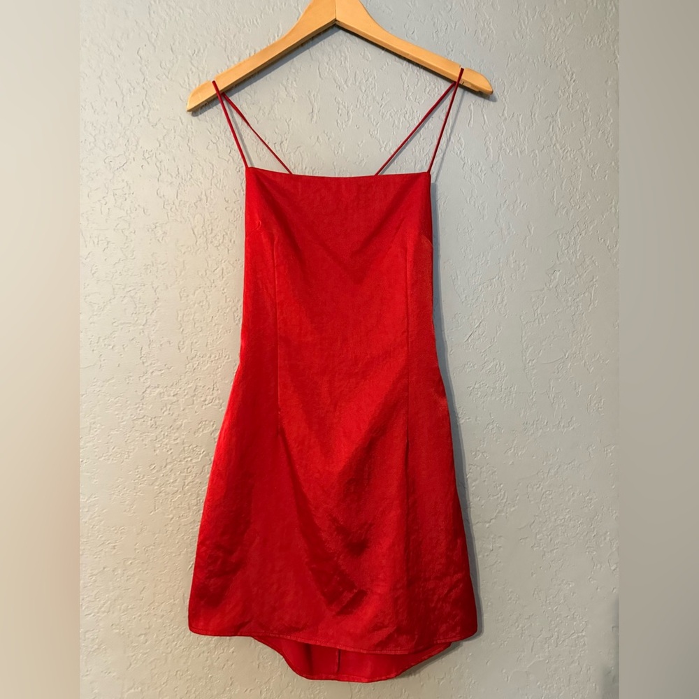 Superdown Red Slip Dress Spaghetti Strap Cocktail